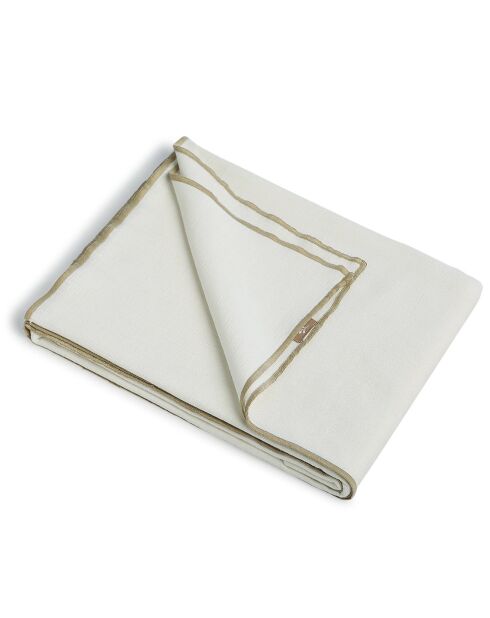 Nappe en Toile de coton Jules blanc/sable - 140x140 cm