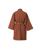 Kimono-Bademantel Daria aus geprägter Baumwolle toskanisches Rot - 95x64 cm