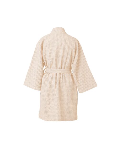Peignoir kimono en Coton gaufré Daria rose - 95x64 cm