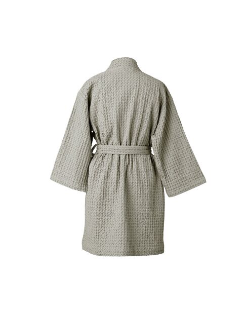 Peignoir kimono en Coton gaufré Daria grège - 95x64 cm