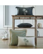 Coussin en Toile de Coton Oasis bleu glacier - 50x30 cm