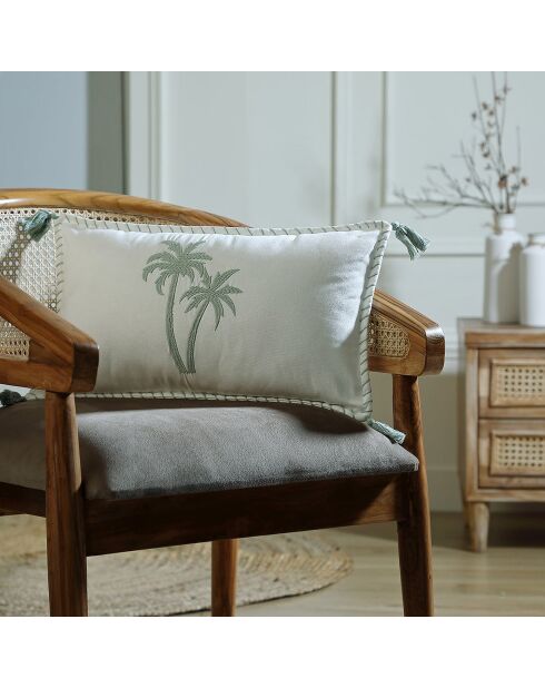 Coussin en Toile de Coton Oasis bleu glacier - 50x30 cm