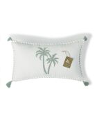 Coussin en Toile de Coton Oasis bleu glacier - 50x30 cm