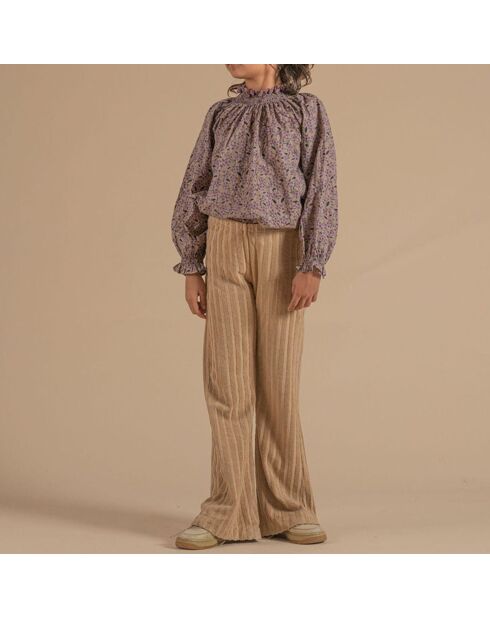 Pantaloni in velluto a coste in cotone biologico color cammello