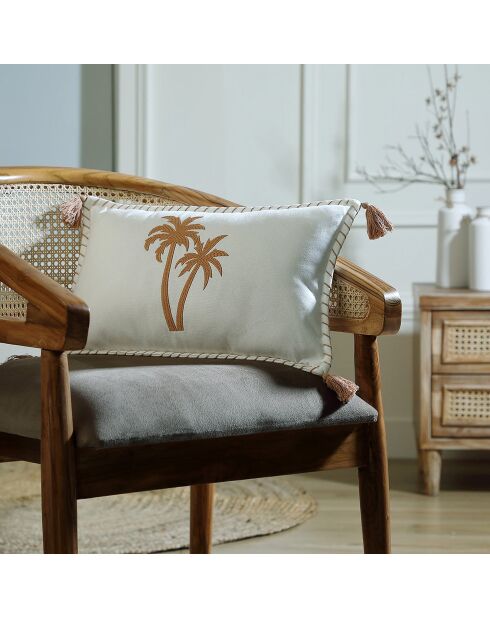 Coussin en Toile de Coton Oasis terre de sienne - 50x30 cm