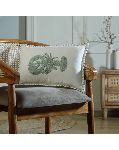 Coussin en Toile de Coton Lobster  bleu glacier - 50x30 cm