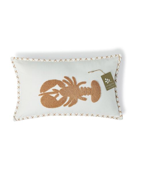 Coussin en Toile de Coton Lobster  terre de sienne - 50x30 cm