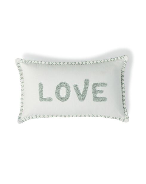 Xlove Kissen aus Baumwollleinen, eisblau