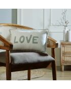 Coussin en Toile de Coton Xlove bleu glacier - 50x30 cm