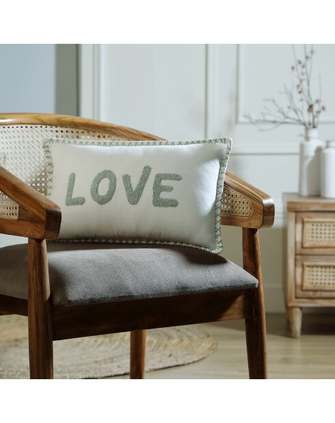 Coussin en Toile de Coton Xlove bleu glacier - 50x30 cm