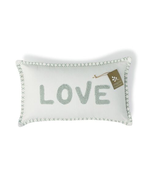 Coussin en Toile de Coton Xlove bleu glacier - 50x30 cm