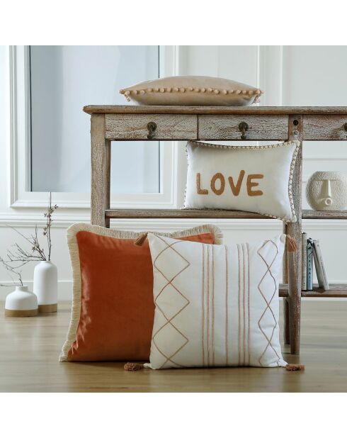 Coussin en Toile de Coton Xlove terre de sienne - 50x30 cm