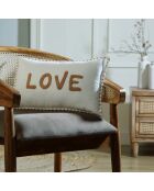 Coussin en Toile de Coton Xlove terre de sienne - 50x30 cm
