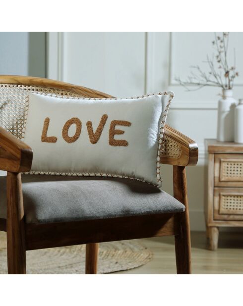 Coussin en Toile de Coton Xlove terre de sienne - 50x30 cm
