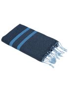 Zweifarbige Fouta Jeans aus Amalfi-Baumwolle blau/blau - 100x200 cm