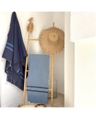 Zweifarbige Fouta Jeans aus Amalfi-Baumwolle blau/blau - 100x200 cm