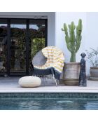 Fouta tricolore en Coton Arcachon  jaune/noir/kaki - 100x200 cm