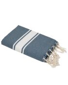 St Tropez Baumwollfouta orangeblau - 100x200 cm