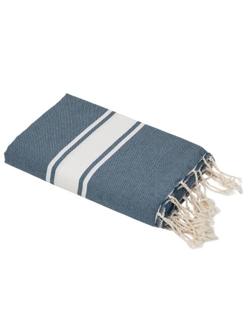 St Tropez Baumwollfouta orangeblau - 100x200 cm