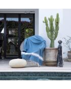 St Tropez Baumwollfouta orangeblau - 100x200 cm