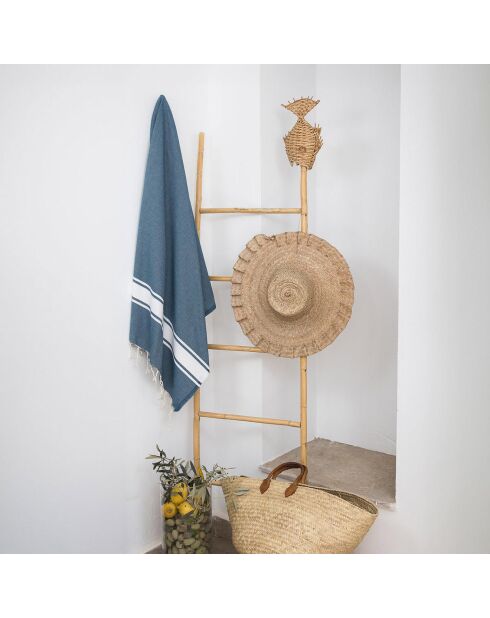 St Tropez Baumwollfouta orangeblau - 100x200 cm