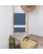 St Tropez Baumwollfouta orangeblau - 100x200 cm