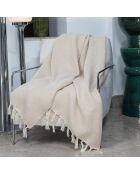 Plaid en Laine Aspen  taupe clair - 160x250 cm
