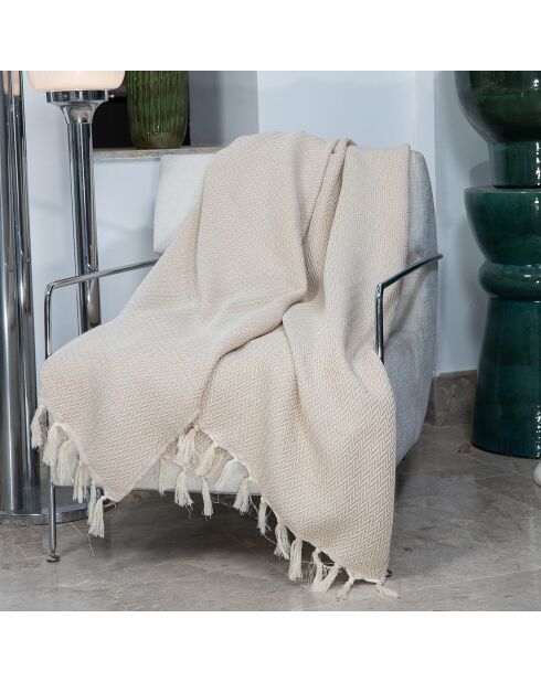 Plaid en Laine Aspen  taupe clair - 160x250 cm