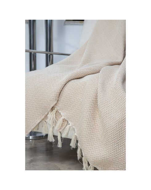Plaid en Laine Aspen  taupe clair - 160x250 cm