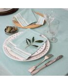 Nappe en Coton & 8 Serviettes Mahdia vert d'eau - 180x350 cm