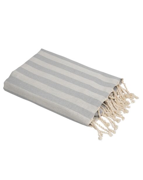 Fouta jacquard Capri gris clair - 100x200 cm