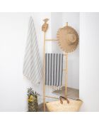 Fouta jacquard Capri gris clair - 100x200 cm