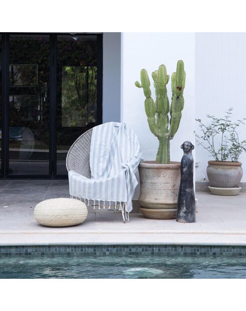 Fouta jacquard Capri gris clair - 100x200 cm