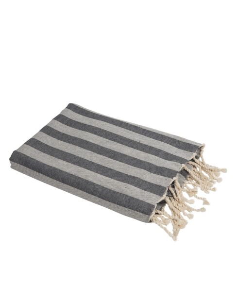 Fouta jacquard Capri gris moyen - 100x200 cm