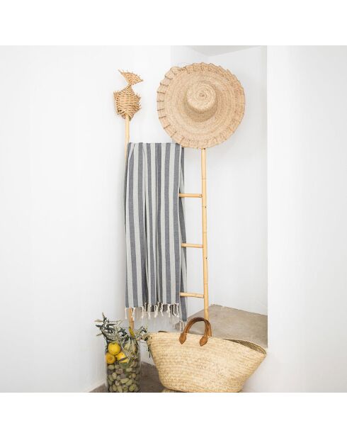 Fouta jacquard Capri gris moyen - 100x200 cm