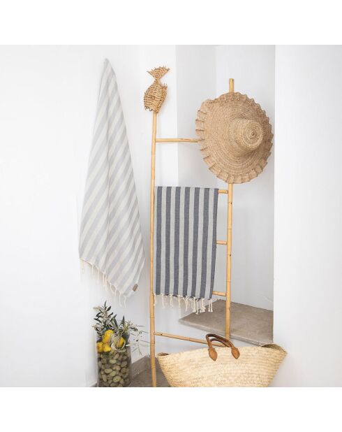 Capri mittelgraue Jacquard-Fouta - 100x200 cm