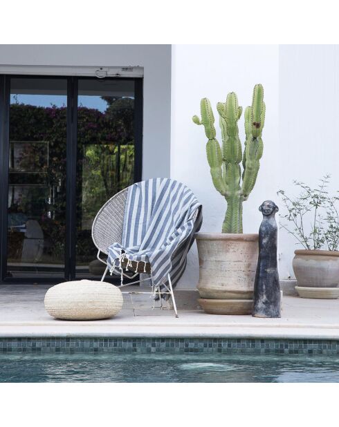 Capri mittelgraue Jacquard-Fouta - 100x200 cm