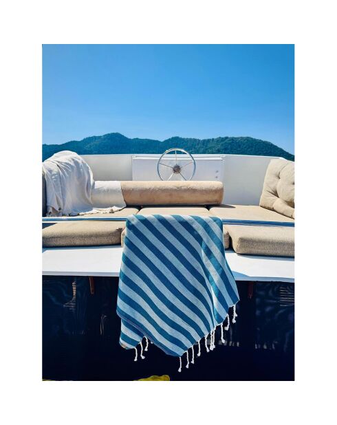Capri Jacquard Fouta petrolblau - 100x200 cm