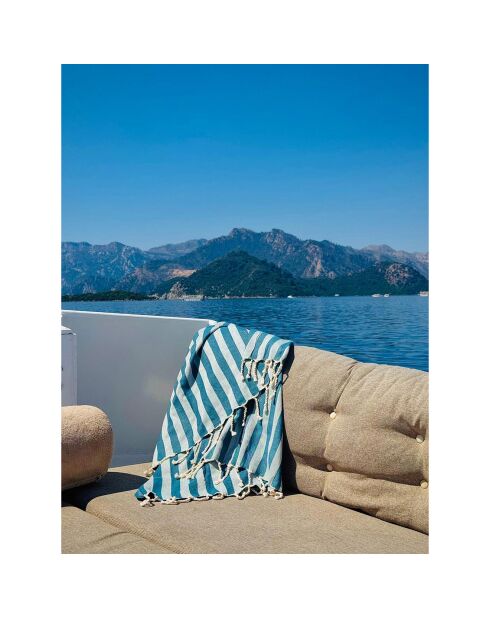 Capri Jacquard Fouta petrolblau - 100x200 cm
