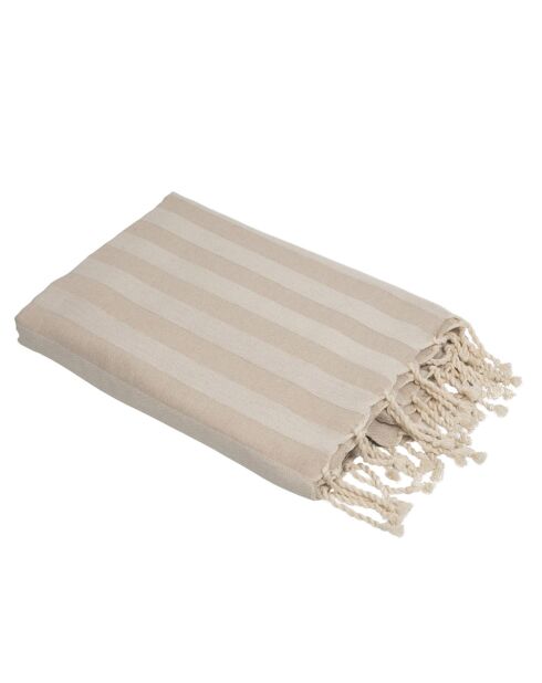 Fouta jacquard Capri taupe clair - 100x200 cm
