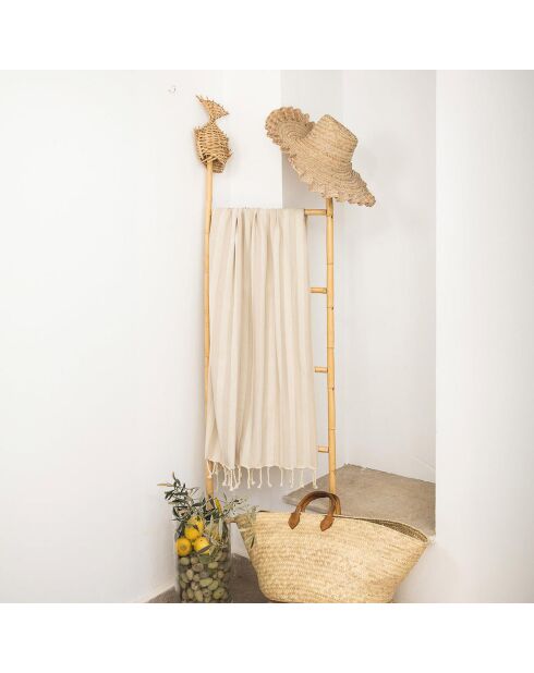 Fouta jacquard Capri taupe clair - 100x200 cm