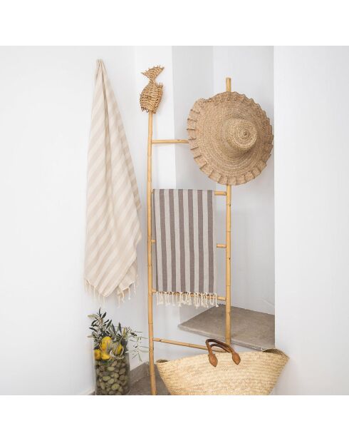 Fouta in jacquard Capri tortora chiaro - 100x200 cm
