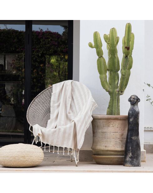 Fouta jacquard Capri taupe clair - 100x200 cm