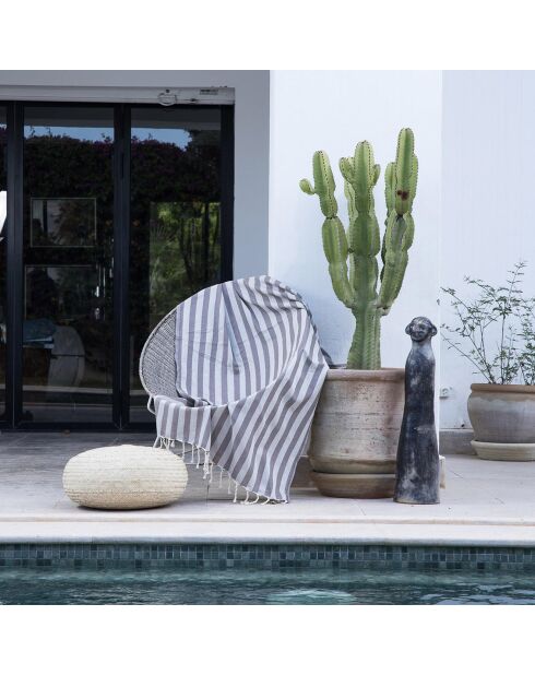 Capri taupe jacquard fouta - 100x200 cm