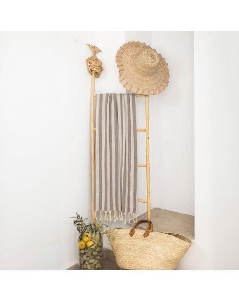 Capri taupe jacquard fouta - 100x200 cm
