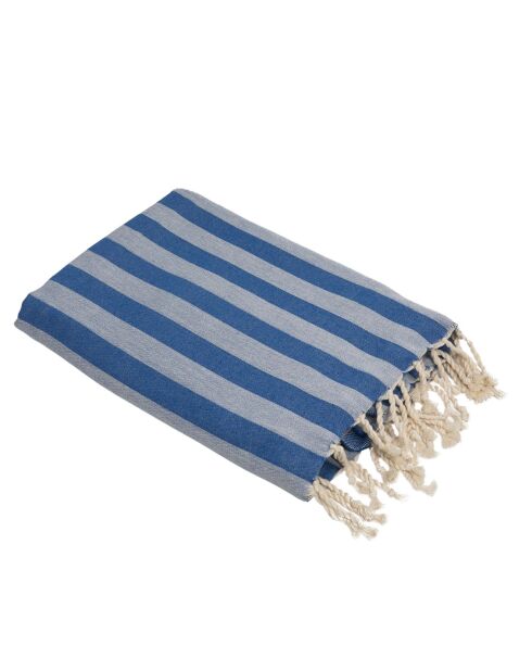 Griechische blaue Capri-Jacquard-Fouta - 100x200 cm