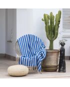 Griechische blaue Capri-Jacquard-Fouta - 100x200 cm