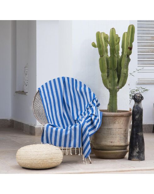 Griechische blaue Capri-Jacquard-Fouta - 100x200 cm
