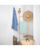 Griechische blaue Capri-Jacquard-Fouta - 100x200 cm