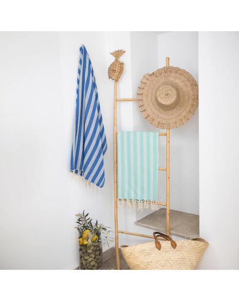 Griechische blaue Capri-Jacquard-Fouta - 100x200 cm